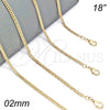 Oro Laminado Basic Necklace, Gold Filled Style Polished, Golden Finish, 04.213.0073.18