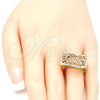 Oro Laminado Elegant Ring, Gold Filled Style Polished, Tricolor, 01.100.0010.08 (Size 8)