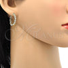 Oro Laminado Huggie Hoop, Gold Filled Style with White Cubic Zirconia, Polished, Golden Finish, 02.195.0079.25