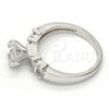 Rhodium Plated Multi Stone Ring, with White Cubic Zirconia, Polished, Rhodium Finish, 01.99.0050.1.08 (Size 8)