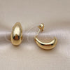 Oro Laminado Stud Earring, Gold Filled Style Chunky Design, Polished, Golden Finish, 02.195.0247