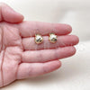 Oro Laminado Stud Earring, Gold Filled Style Diamond Cutting Finish, Golden Finish, 02.163.0386