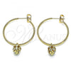 Oro Laminado Medium Hoop, Gold Filled Style with White Crystal, Polished, Golden Finish, 02.63.2736.2.30