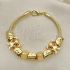 Oro Laminado Fancy Bracelet, Gold Filled Style Elephant and Little Girl Design, Polished, Golden Finish, 03.63.2264.07