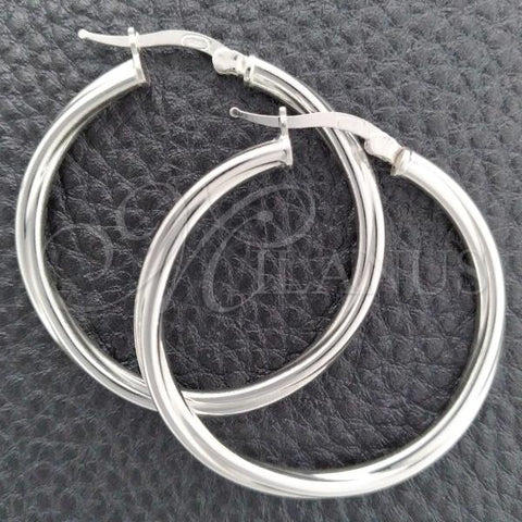 Sterling Silver Medium Hoop, Polished, Silver Finish, 02.389.0177.30