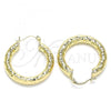 Oro Laminado Medium Hoop, Gold Filled Style Diamond Cutting Finish, Golden Finish, 02.213.0226.30