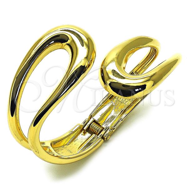 Oro Laminado Individual Bangle, Gold Filled Style Teardrop Design, Polished, Golden Finish, 07.422.0008.06