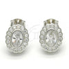 Sterling Silver Stud Earring, with White Cubic Zirconia, Polished, Rhodium Finish, 02.285.0093