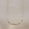Oro Laminado Basic Necklace, Gold Filled Style Mariner Design, Polished, Golden Finish, 5.222.027.16