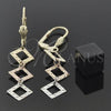 Oro Laminado Long Earring, Gold Filled Style Diamond Cutting Finish, Tricolor, 02.63.2165