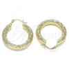 Oro Laminado Medium Hoop, Gold Filled Style Diamond Cutting Finish, Golden Finish, 02.213.0225.30