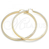 Oro Laminado Extra Large Hoop, Gold Filled Style Hollow Design, Diamond Cutting Finish, Golden Finish, 02.170.0389.80