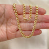 Oro Laminado Basic Necklace, Gold Filled Style Miami Cuban Design, Polished, Golden Finish, 04.213.0244.20