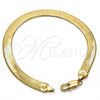 Oro Laminado Basic Bracelet, Gold Filled Style Herringbone Design, Polished, Golden Finish, 5.221.007.1.08