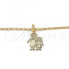 Oro Laminado Pendant Necklace, Gold Filled Style Little Girl and Star Design, Polished, Golden Finish, 04.106.0001.20