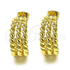 Oro Laminado Small Hoop, Gold Filled Style Rope Design, Polished, Golden Finish, 02.213.0516.20