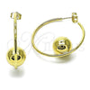 Oro Laminado Medium Hoop, Gold Filled Style Ball Design, Polished, Golden Finish, 02.428.0026.40