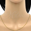 Stainless Steel Basic Necklace, Rolo Design, Polished, Golden Finish, 04.238.0015.18