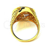 Oro Laminado Multi Stone Ring, Gold Filled Style with White Micro Pave, Polished, Golden Finish, 01.118.0023.08 (Size 8)