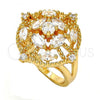 Oro Laminado Multi Stone Ring, Gold Filled Style with White Cubic Zirconia, Polished, Golden Finish, 01.210.0028.1.08 (Size 8)