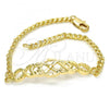 Oro Laminado Fancy Bracelet, Gold Filled Style Diamond Cutting Finish, Golden Finish, 03.311.0006.07