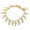 Oro Laminado Charm Bracelet, Gold Filled Style key Design, Polished, Golden Finish, 03.105.0073.10