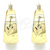 Oro Laminado Medium Hoop, Gold Filled Style Diamond Cutting Finish, Golden Finish, 02.170.0329.30