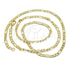 Oro Laminado Basic Necklace, Gold Filled Style Figaro Design, Polished, Golden Finish, 04.213.0110.24