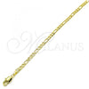 Oro Laminado Basic Anklet, Gold Filled Style Figaro Design, Polished, Golden Finish, 5.222.017.10
