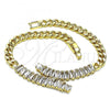 Oro Laminado Fancy Bracelet, Gold Filled Style with White Cubic Zirconia, Polished, Golden Finish, 03.283.0077.08
