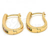 Oro Laminado Huggie Hoop, Gold Filled Style with Multicolor Cubic Zirconia, Polished, Golden Finish, 02.237.0009.15