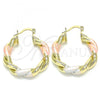 Oro Laminado Medium Hoop, Gold Filled Style Polished, Tricolor, 02.213.0229.30