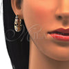 Oro Laminado Earring and Pendant Adult Set, Gold Filled Style Polished, Tricolor, 10.163.0005.1