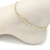 Oro Laminado Basic Anklet, Gold Filled Style Mariner Design, Diamond Cutting Finish, Golden Finish, 04.63.1418.10