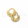 Oro Laminado Small Hoop, Gold Filled Style Diamond Cutting Finish, Golden Finish, 5.157.034