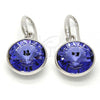 Rhodium Plated Dangle Earring, with Tanzanite Swarovski Crystals, Polished, Rhodium Finish, 02.239.0001.7