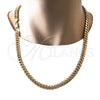 Oro Laminado Basic Necklace, Gold Filled Style Miami Cuban Design, Polished, Golden Finish, 5.223.010.24