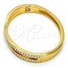 Gold Tone Individual Bangle, with White Crystal, Polished, Golden Finish, 07.252.0014.05.GT (06 MM Thickness, Size 5 - 2.50 Diameter)
