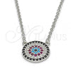 Sterling Silver Pendant Necklace, with Rhodolite Micro Pave, Polished, Rhodium Finish, 04.336.0070.16