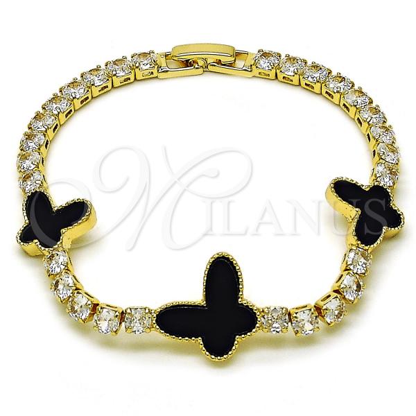 Gold Filled Bracelet — Fancy Bracelet Butterfly Design with Black Mother of — alternate product view — SKU 157580 | Oro Laminado brazalete — elegante Bracelet mariposa diseño with negro Mother of — SKU 157580