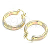 Oro Laminado Medium Hoop, Gold Filled Style Polished, Tricolor, 02.170.0184.1.30