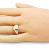 Oro Laminado Elegant Ring, Gold Filled Style Heart Design, Polished, Golden Finish, 01.60.0020