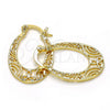 Oro Laminado Small Hoop, Gold Filled Style Filigree Design, Polished, Golden Finish, 5.147.013