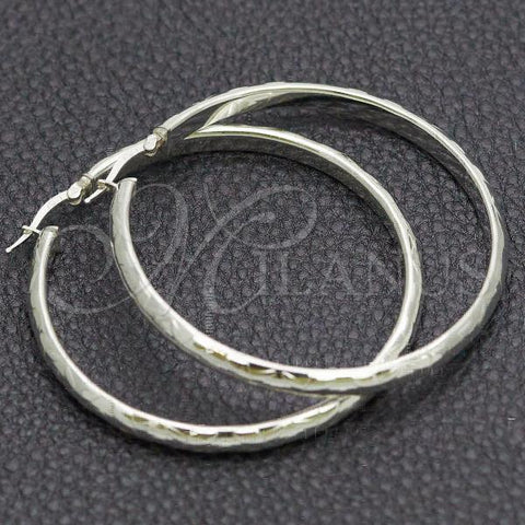 Sterling Silver Large Hoop, Diamond Cutting Finish, Silver Finish, 02.389.0114.50