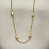 Oro Laminado Basic Necklace, Gold Filled Style Rolo Design, Polished, Golden Finish, 04.213.0281.18