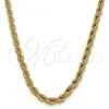 Gold Tone Basic Necklace, Rope Design, Polished, Golden Finish, 04.242.0040.28GT