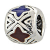Sterling Silver Love Link Pendant, Flower Design, Enamel Finish, Rhodium Finish, 05.184.0013