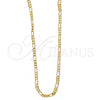 Oro Laminado Basic Necklace, Gold Filled Style Figaro Design, Polished, Golden Finish, 5.222.019.16
