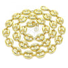 Oro Laminado Basic Necklace, Gold Filled Style Puff Mariner Design, Polished, Golden Finish, 04.63.1411.24