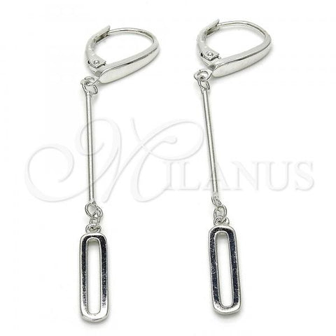 Sterling Silver Long Earring, Polished, Rhodium Finish, 02.186.0172.1